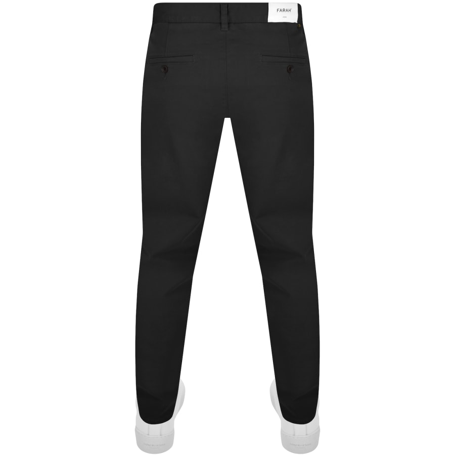Image number 3 for Farah Elm Slim Fit Chino Trousers Black