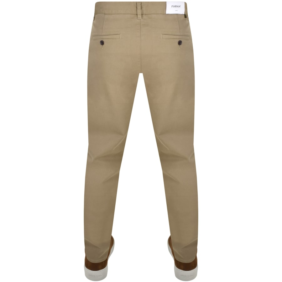 Image number 3 for Farah Elm Slim Fit Chino Trousers Brown