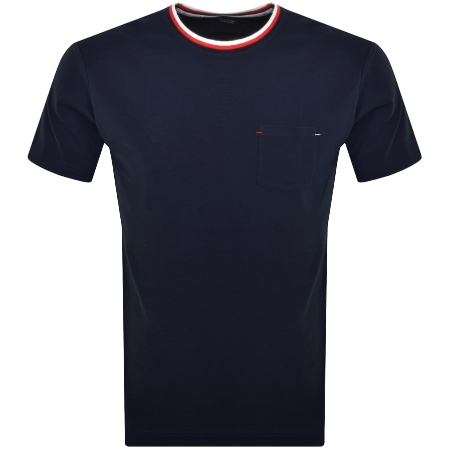 Image number 1 for Lacoste Contrast Neck T Shirt Navy