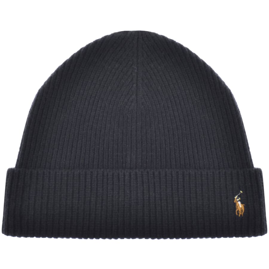 Image number 1 for Ralph Lauren Signatue Cuff Beanie Hat Navy