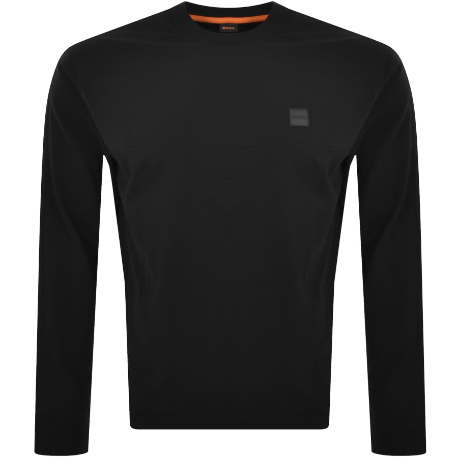 Image number 1 for BOSS TeTwill Nylon Long Sleeve T Shirt Black