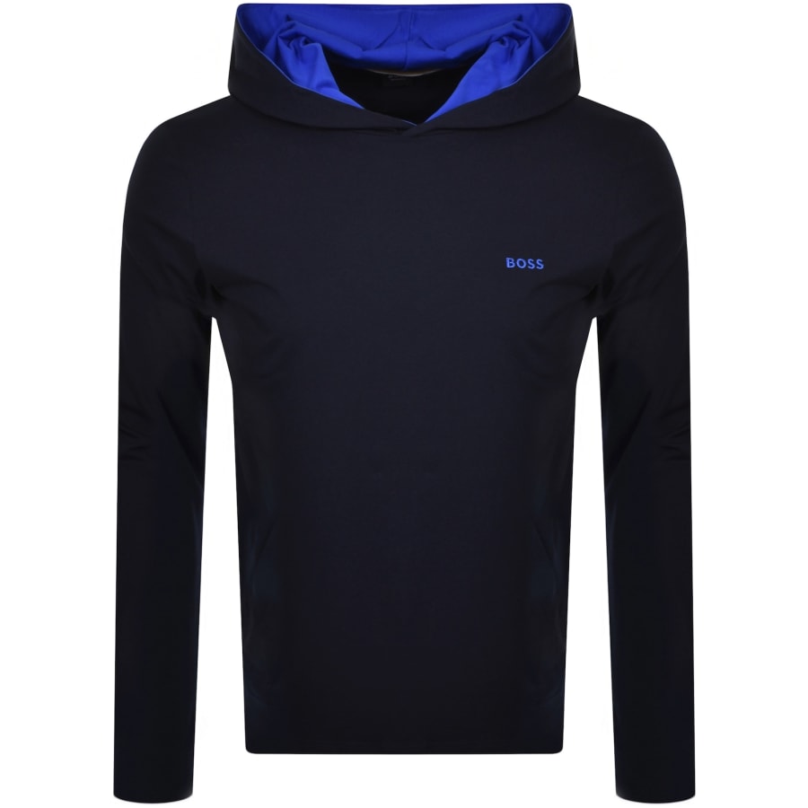 Image number 1 for BOSS Long Sleeve Hooded T Shirt Blue