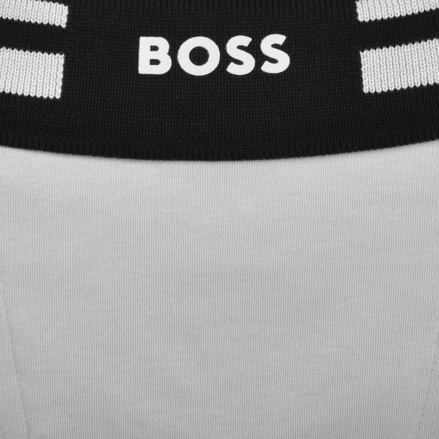BOSS Paule Tape Slim Fit Polo T Shirt Grey