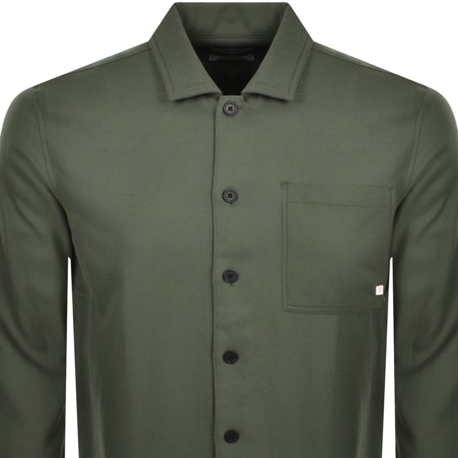 Image number 2 for Farah Carrigan Overshirt Green