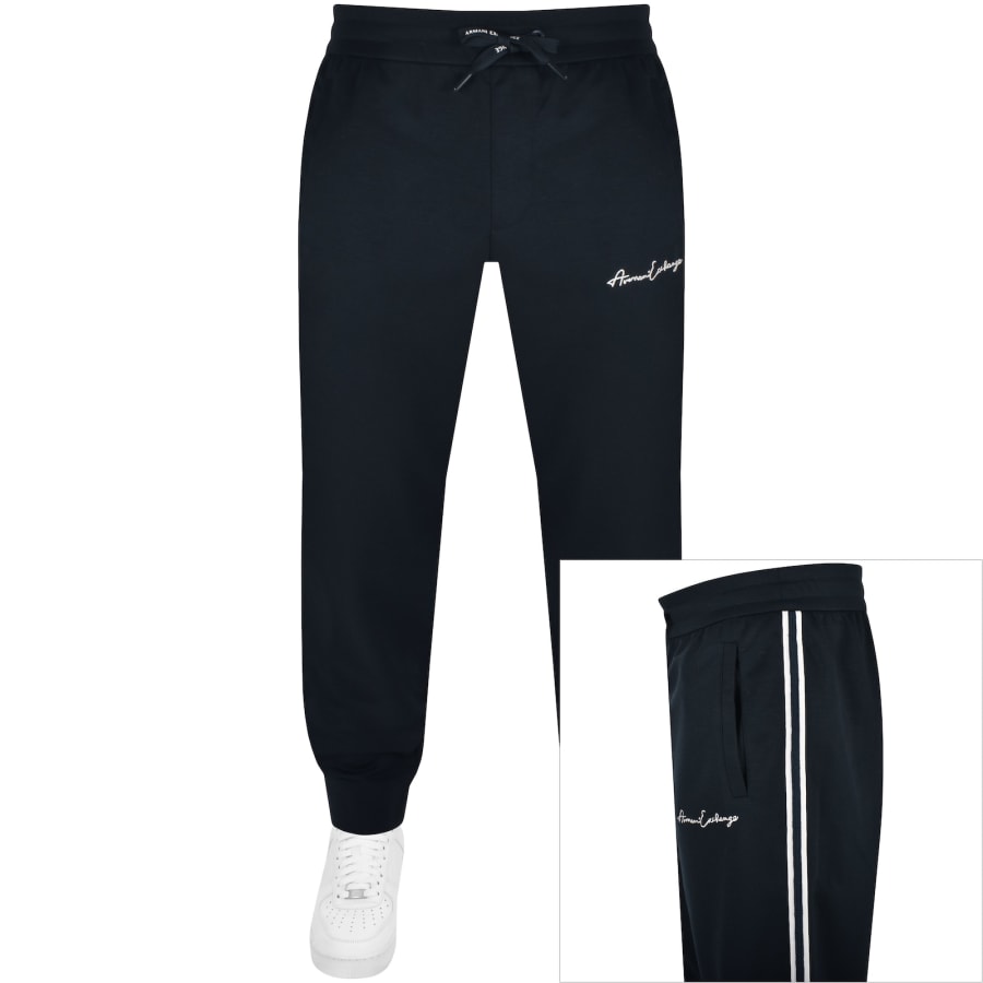 Image number 1 for Armani Exchange Logo Joggers Navy