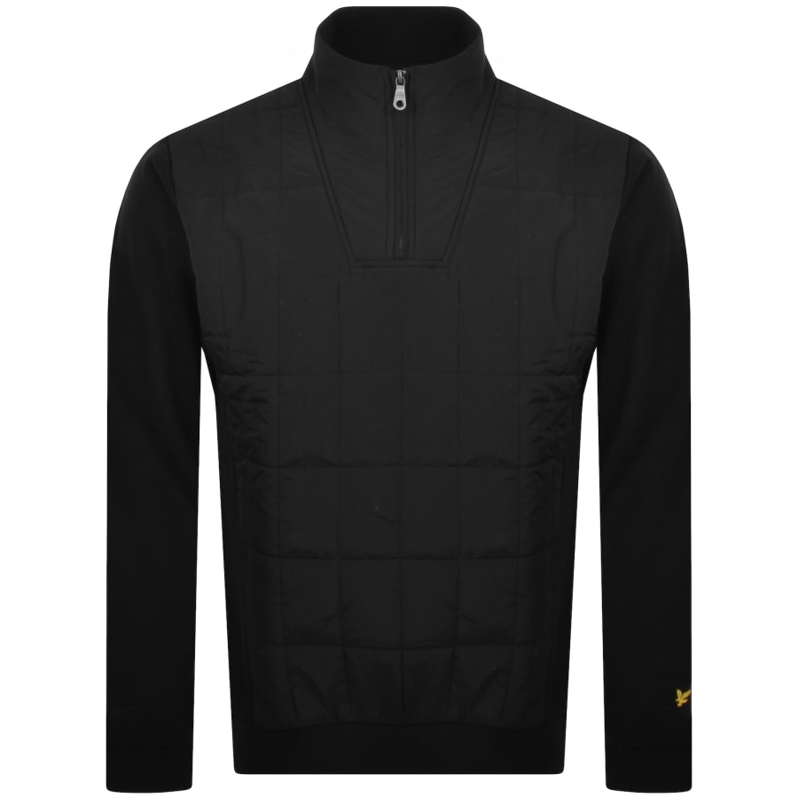 Image number 1 for Lyle And Scott Hybrid Quilted Zip Sweatshirt Black
