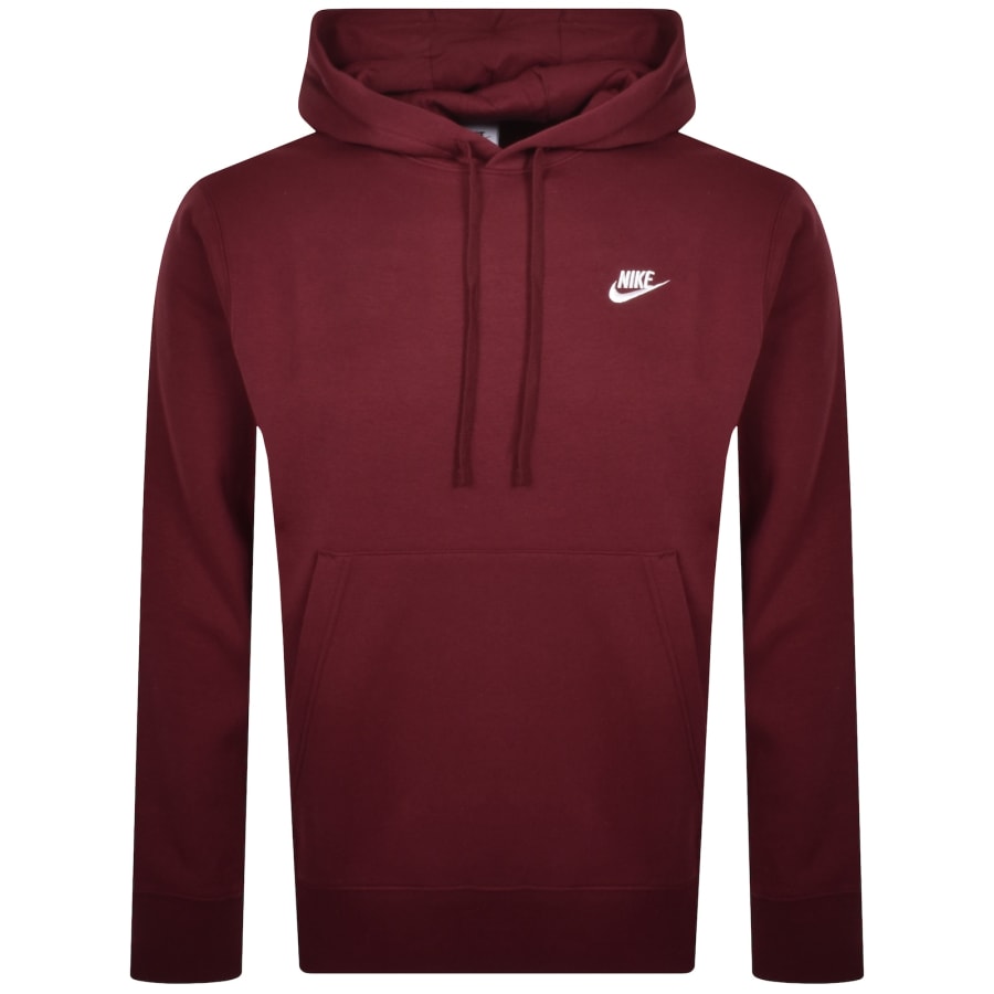 Image number 1 for Nike Club Hoodie Burgundy