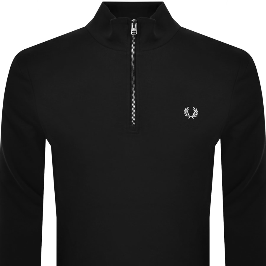 Image number 2 for Fred Perry Half Zip Sweatshirt Black