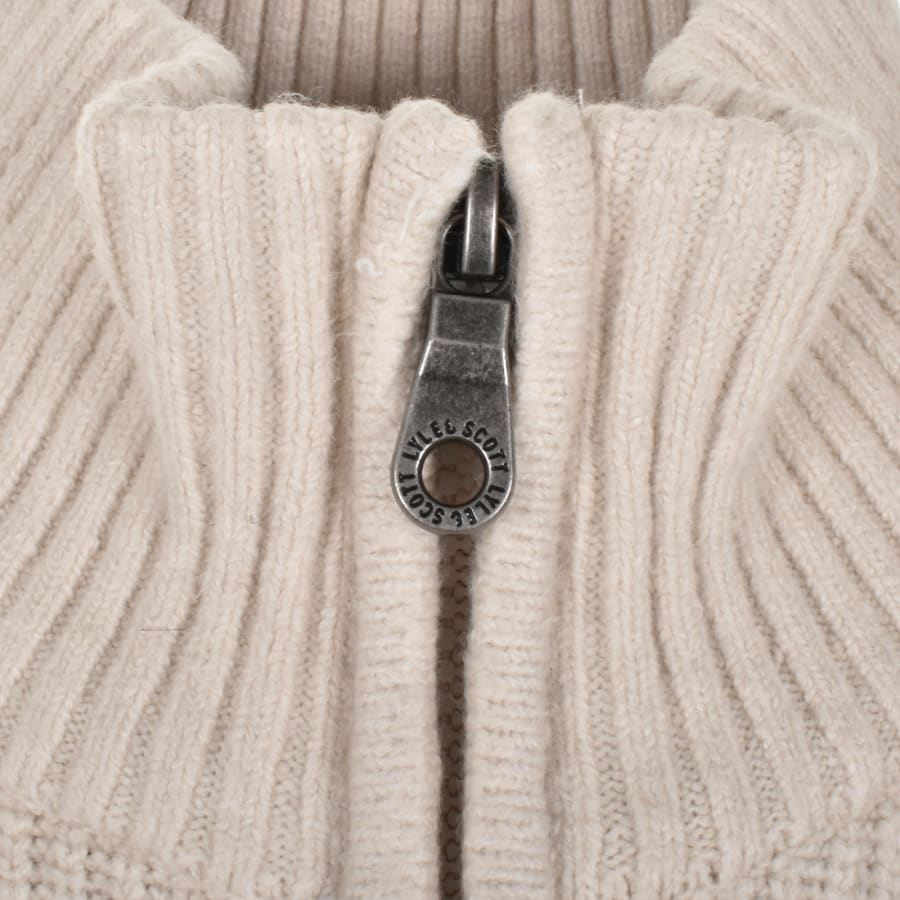 Image number 4 for Lyle And Scott Quarter Zip Jumper Cream
