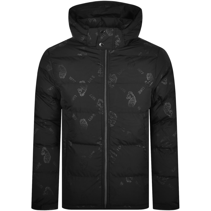 Image number 1 for Luke 1977 Mallard Quilted Hooded Jacket Black