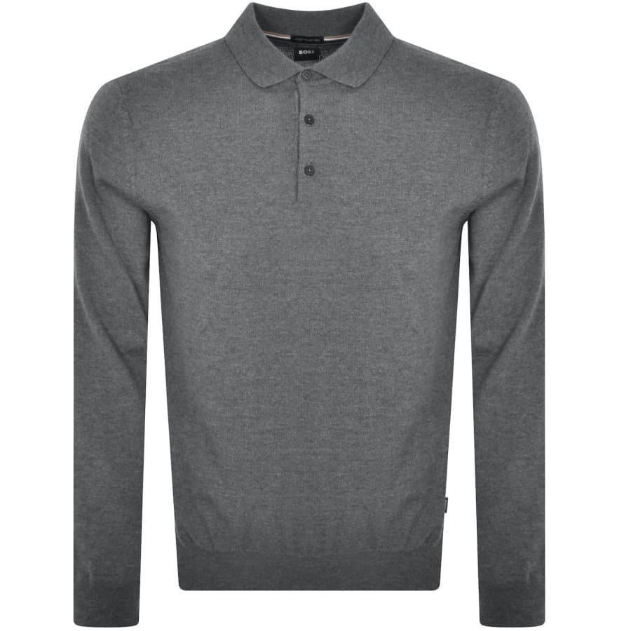 Image number 1 for BOSS Gemello Polo Knit Jumper Grey