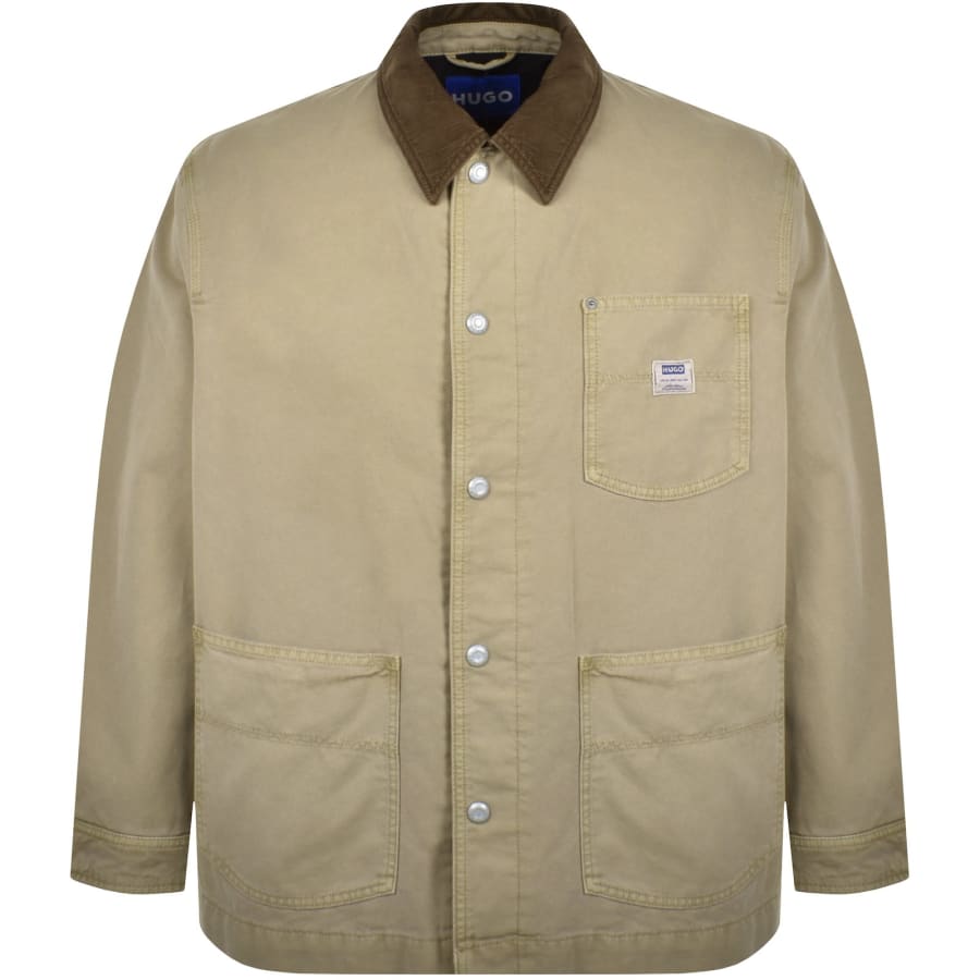 Image number 1 for HUGO Blue Brams Relaxed Fit Jacket Beige
