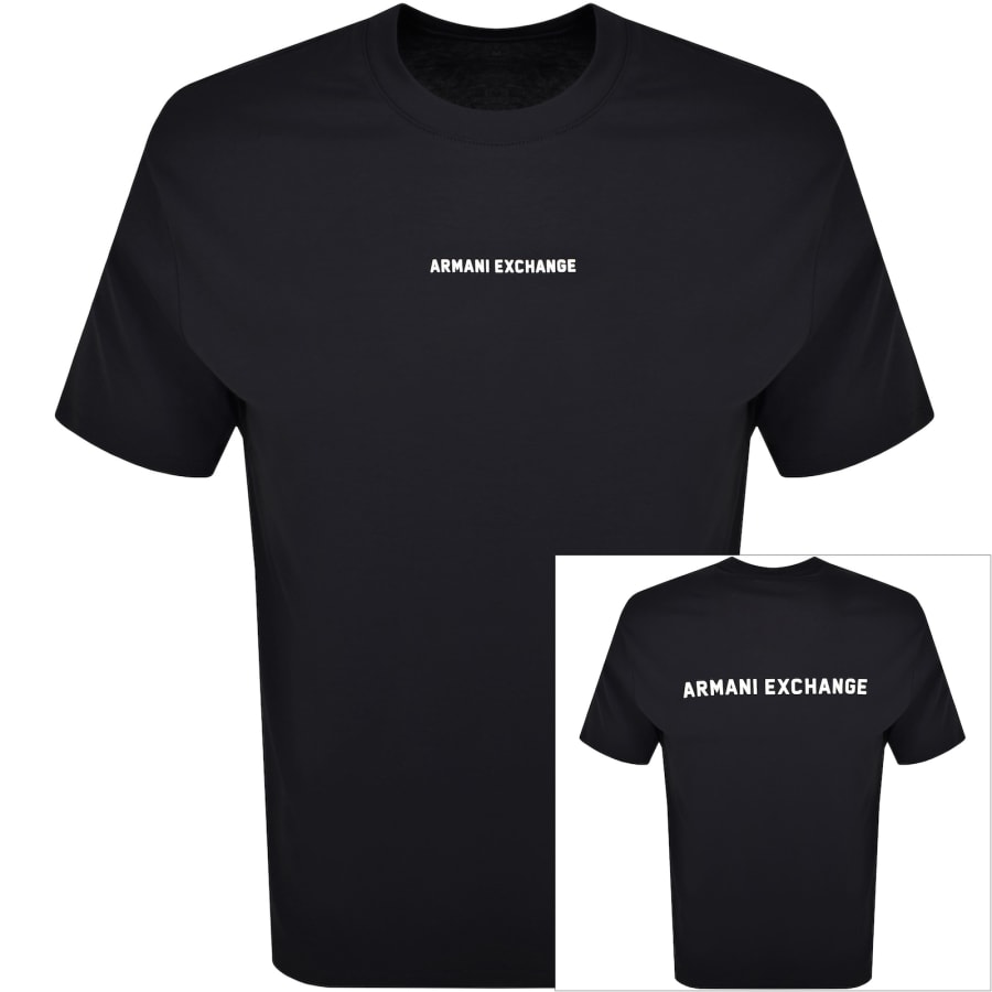 Image number 1 for Armani Exchange Logo T Shirt Navy