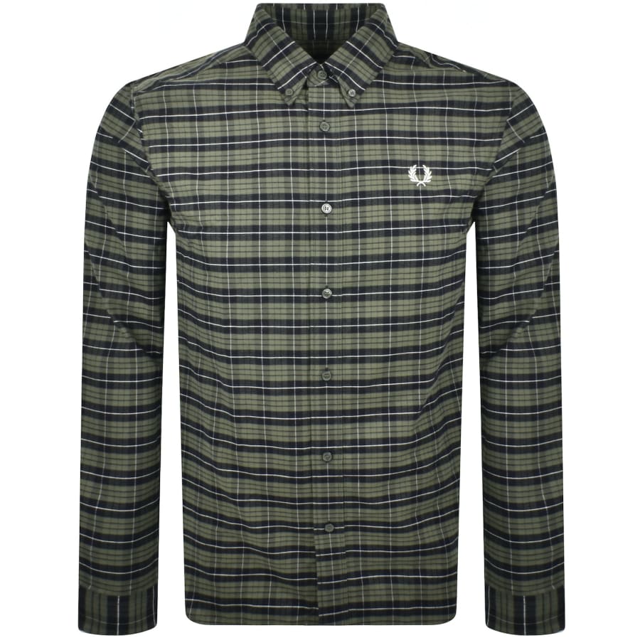 Fred Perry Oxford Long Sleeve Shirt Green