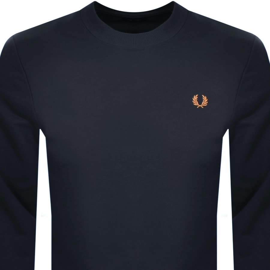 Image number 2 for Fred Perry Crew Neck Sweatshirt Navy
