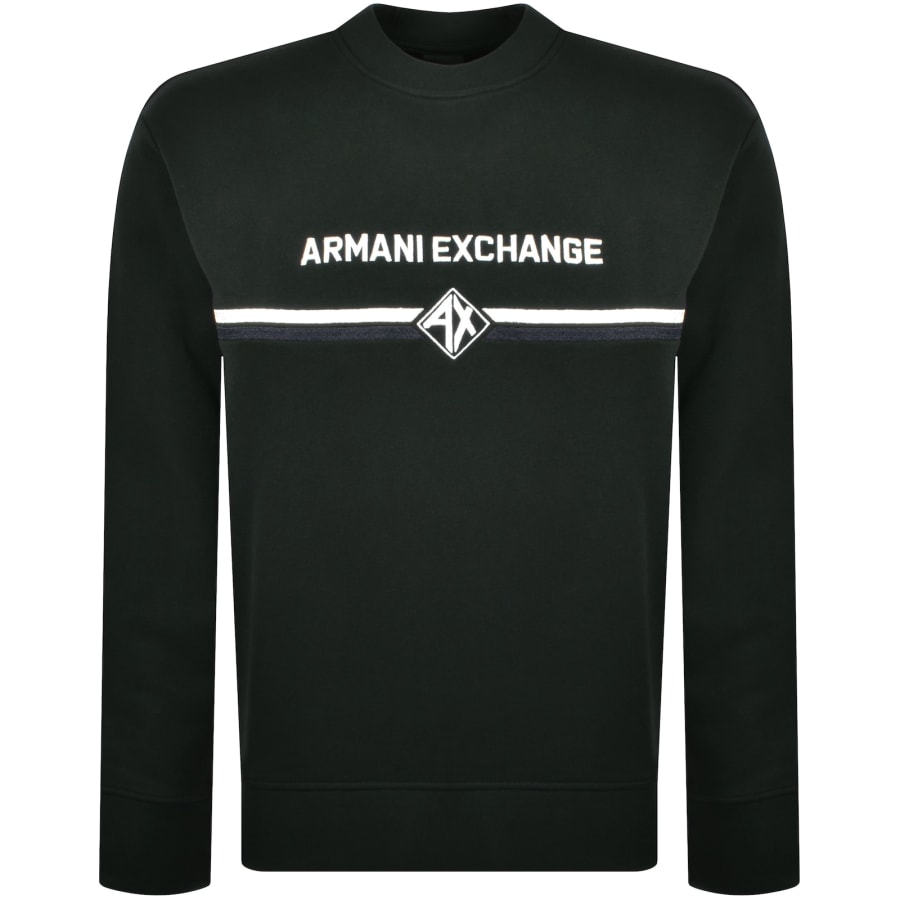 Image number 1 for Armani Exchange Logo Sweatshirt Jet Set Green
