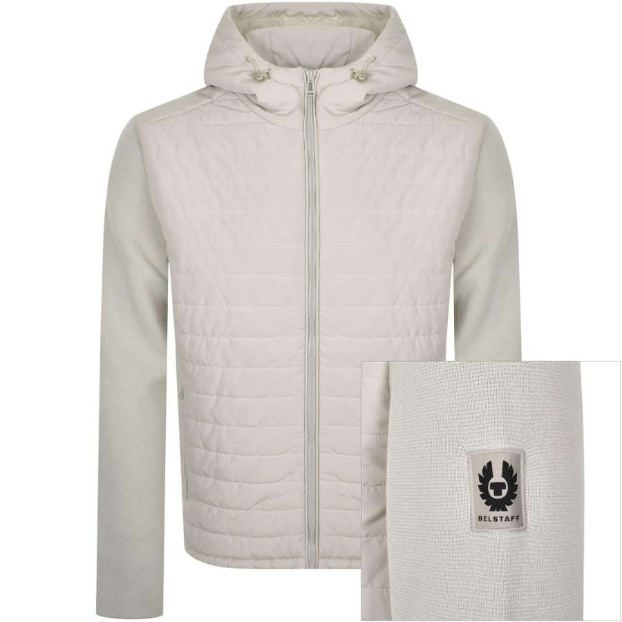Image number 1 for Belstaff Vert Mix Media Jacket Stone Beige