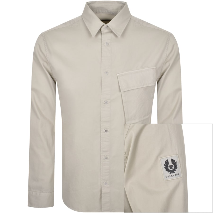 Image number 1 for Belstaff Scale Long Sleeved Shirt Beige