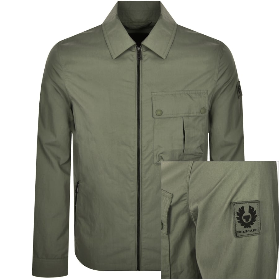 Image number 1 for Belstaff Drome Overshirt Surplus Green