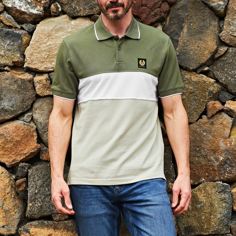 Image number 5 for Belstaff Logo Polo T Shirt Green