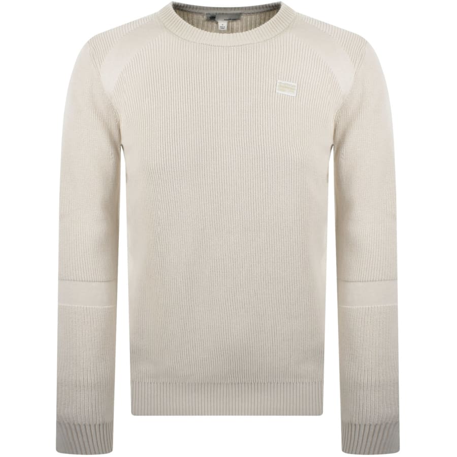Image number 1 for G-Star Detailed Knit Jumper Beige