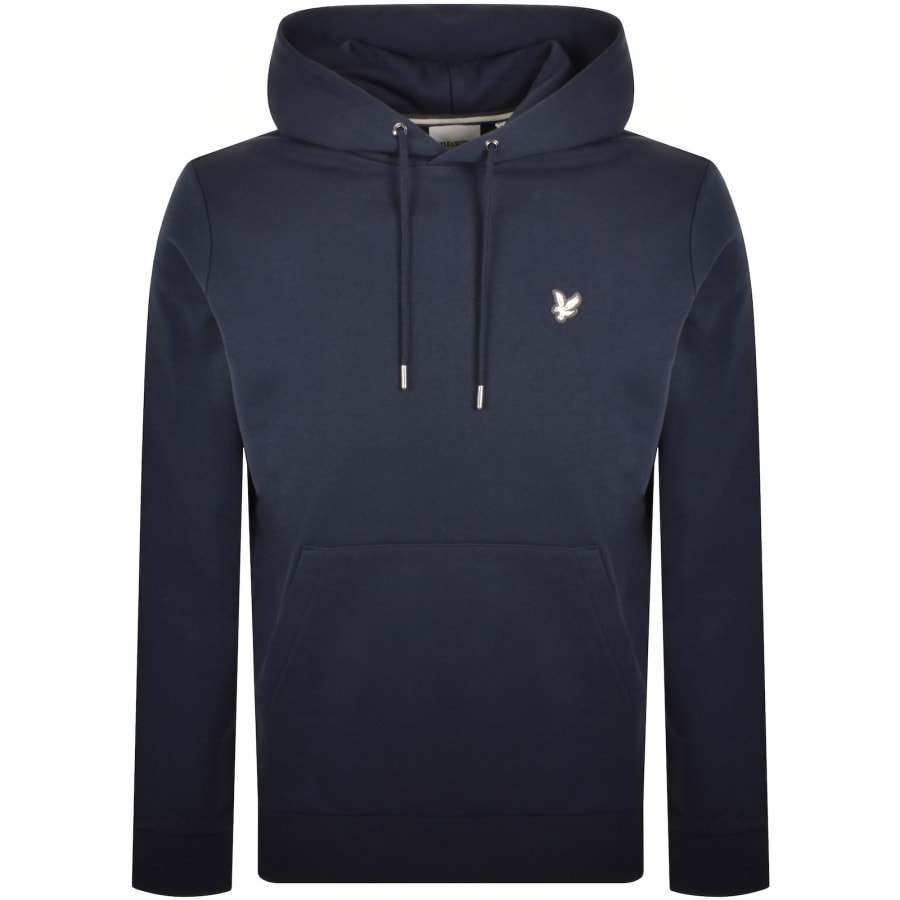 Image number 1 for Lyle And Scott Diagonal Weave Hoodie Navy