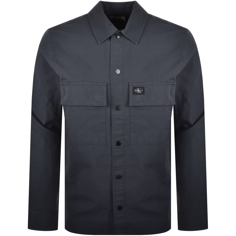 Image number 1 for Calvin Klein Jeans Cargo Overshirt Jacket Navy
