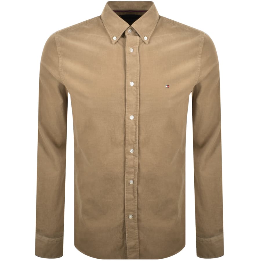 Image number 1 for Tommy Hilfiger Regular Fit Corduroy Shirt Brown