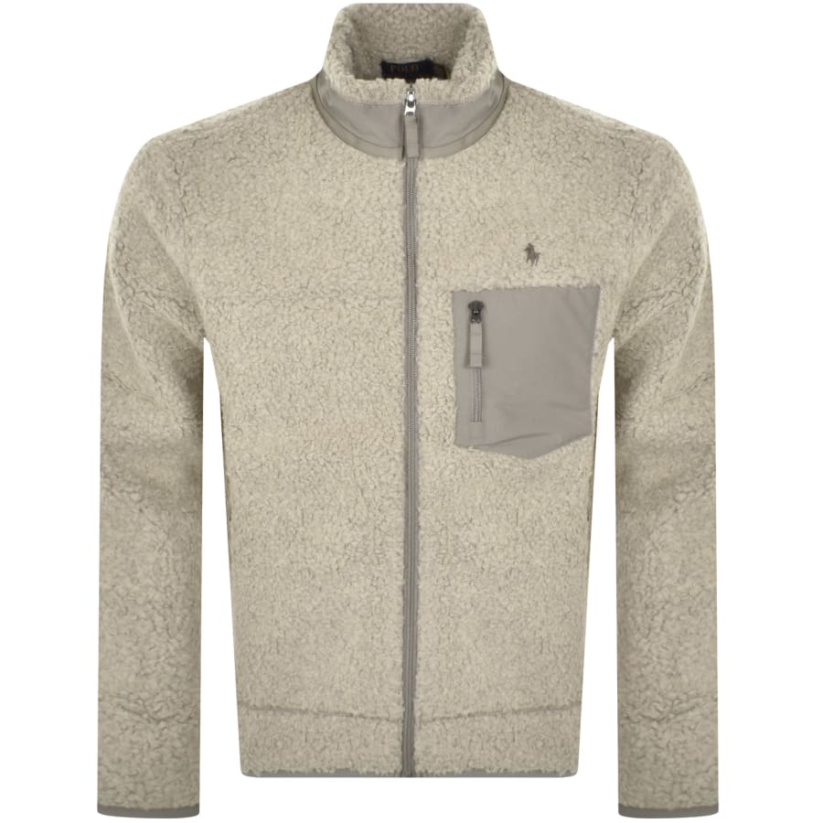 Image number 1 for Ralph Lauren Full Zip Sweatshirt Beige Heather