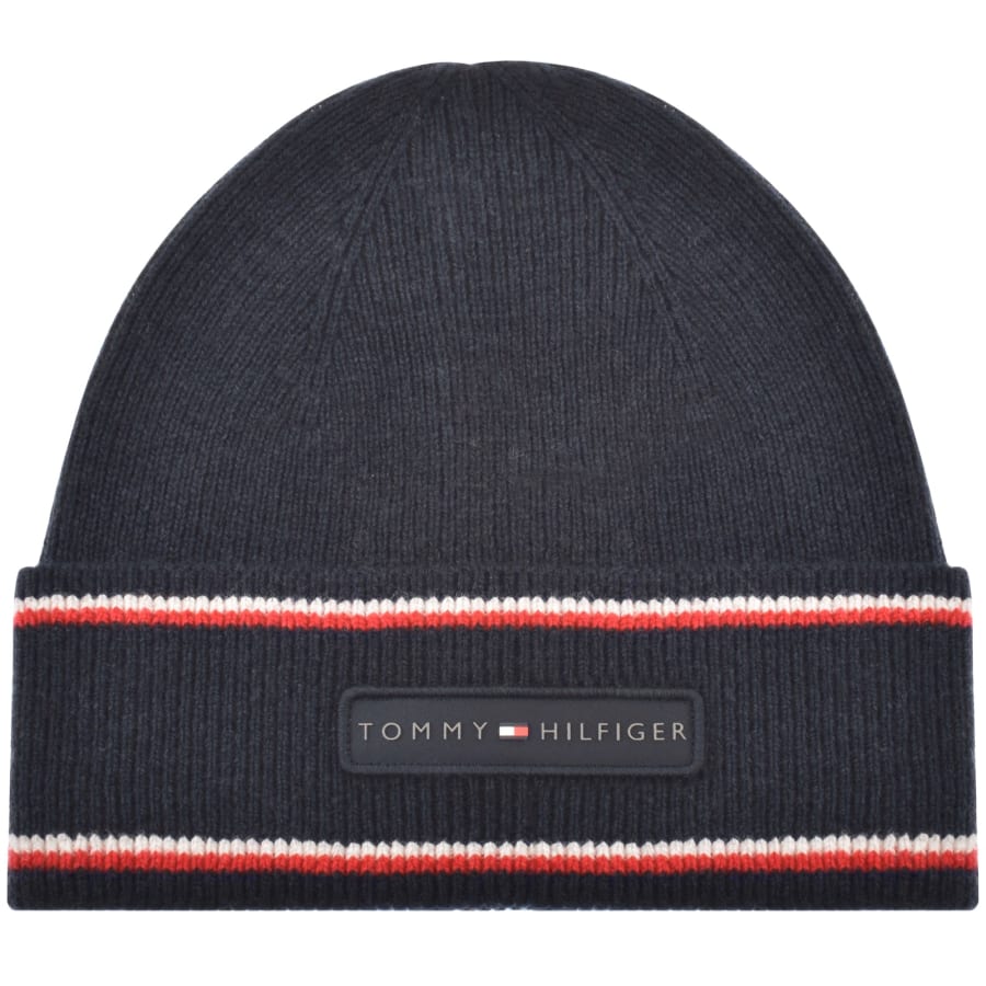 Image number 1 for Tommy Hilfiger Corporate Lambs Wool Beanie Navy
