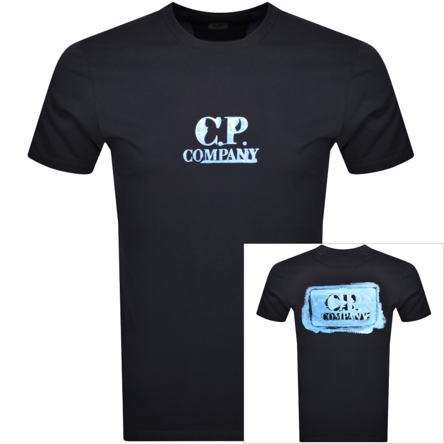 Image number 1 for CP Company Graphic Logo T Shirt Navy