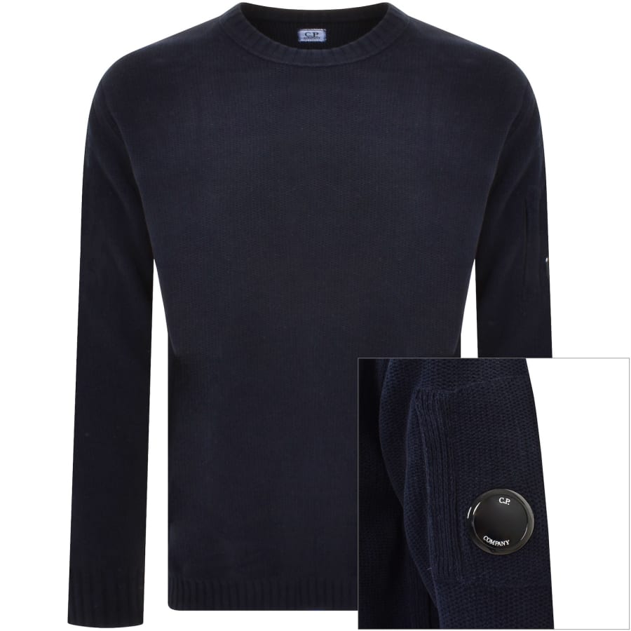 Image number 1 for CP Company Crepe Lens Knitted Jumper Navy