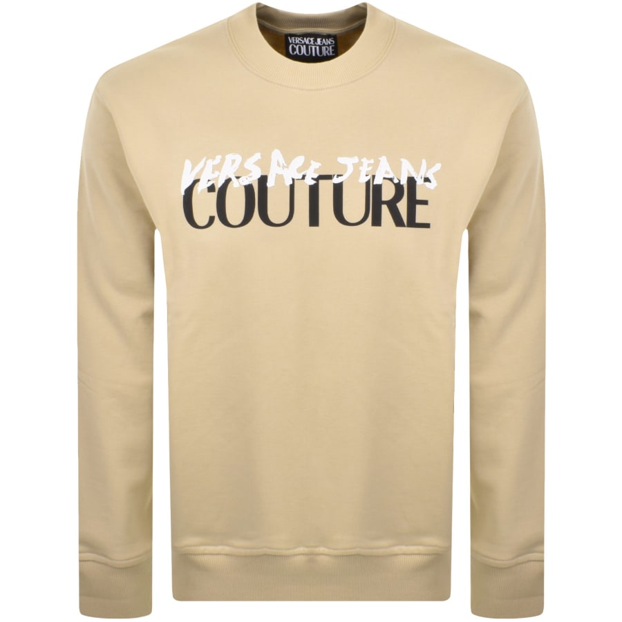 Image number 1 for Versace Jeans Couture Logo Sweatshirt Beige