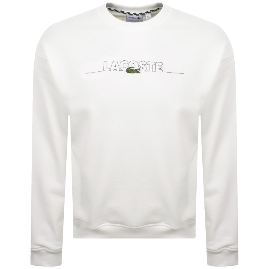 Image number 1 for Lacoste Logo Sweatshirt Flour White