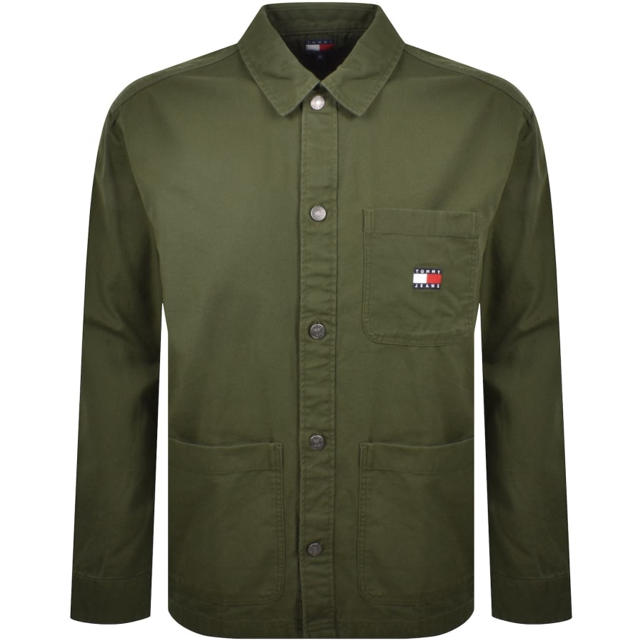 Image number 1 for Tommy Jeans Essential Overshirt Green
