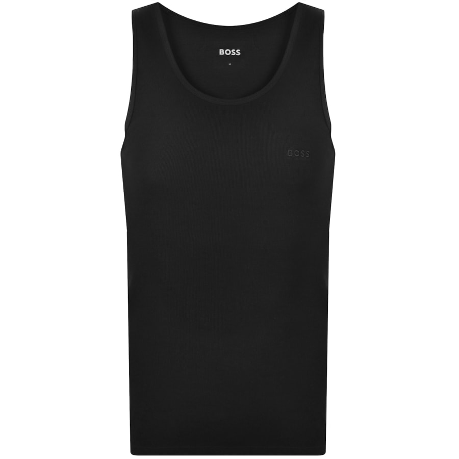 Image number 2 for BOSS ONE 3 Pack Ribbed Vests Black