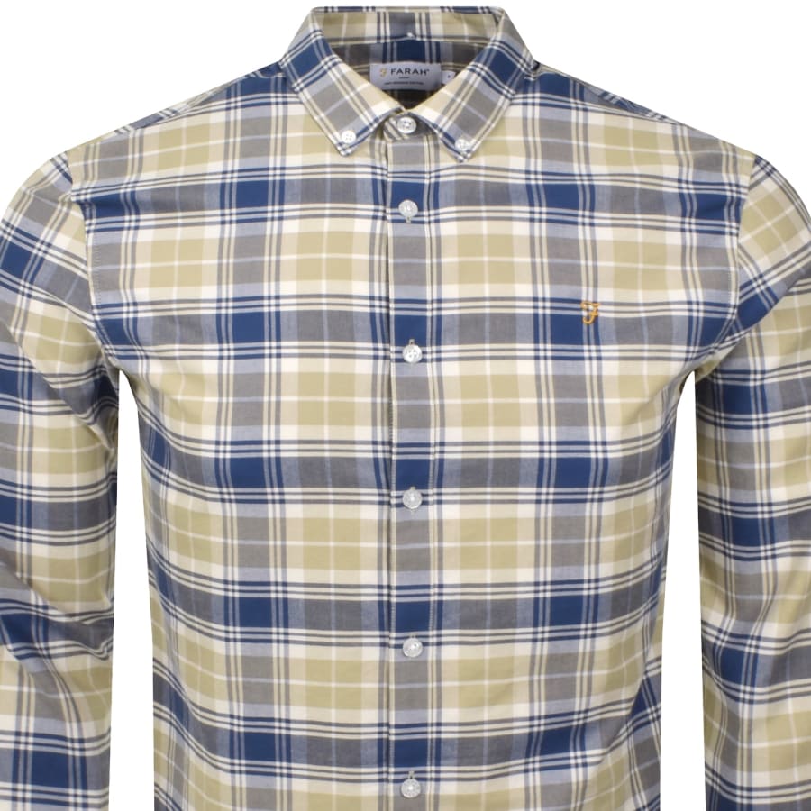 Image number 2 for Farah Brewer Long Sleeve Shirt Beige