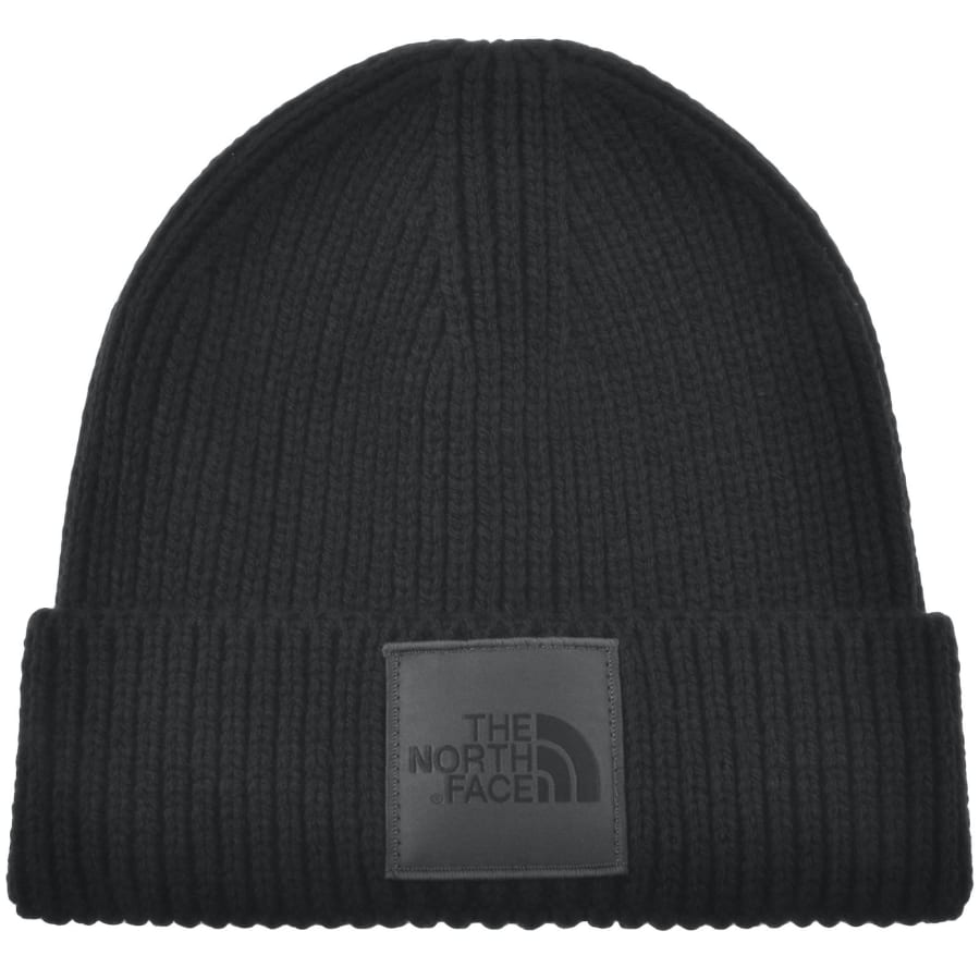 Image number 1 for The North Face Logo Beanie Hat Black