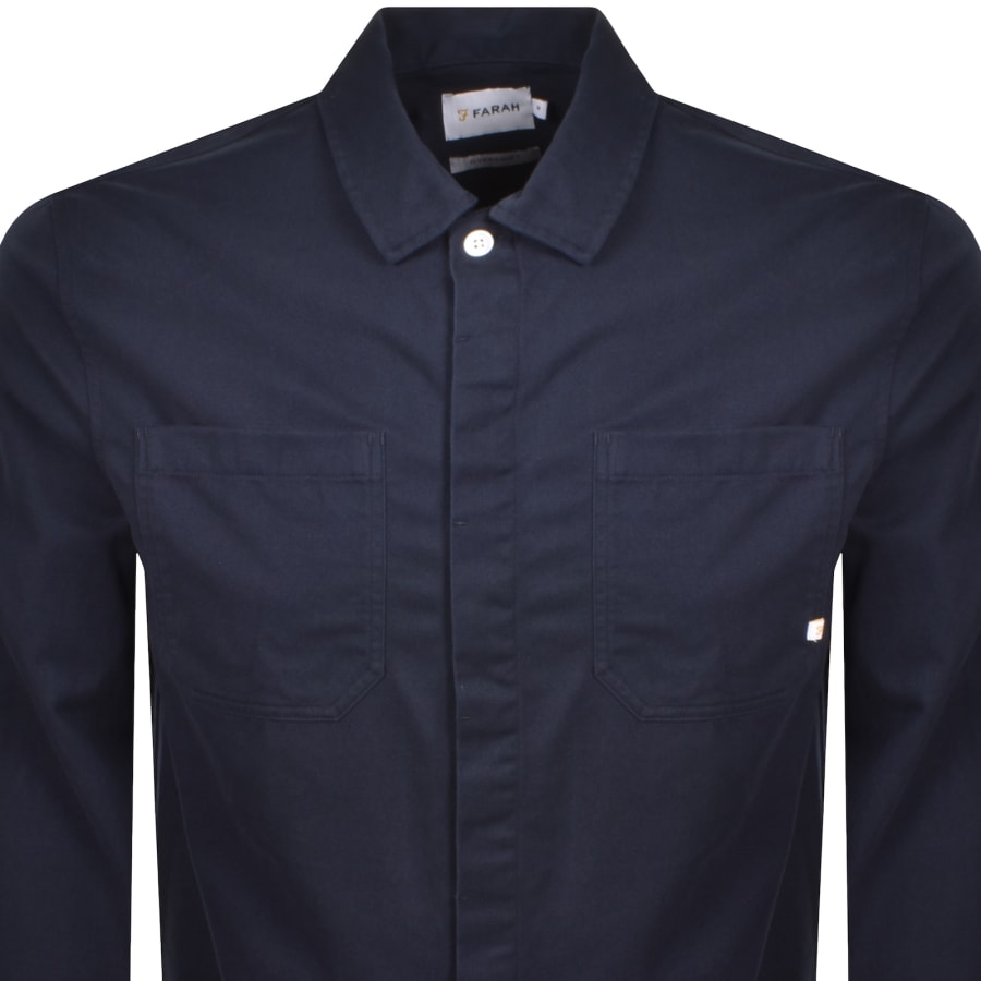 Image number 2 for Farah Leon Overshirt Navy