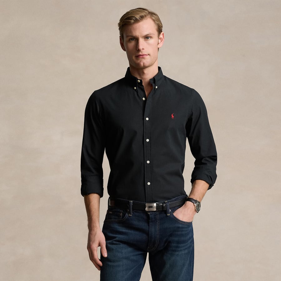 Image number 4 for Ralph Lauren Slim Fit Sport Shirt Black