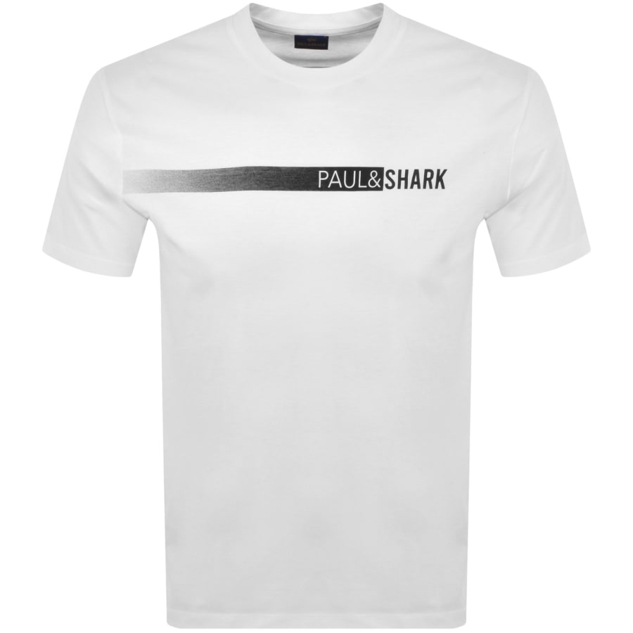 Image number 1 for Paul And Shark Printed Logo T Shirt White