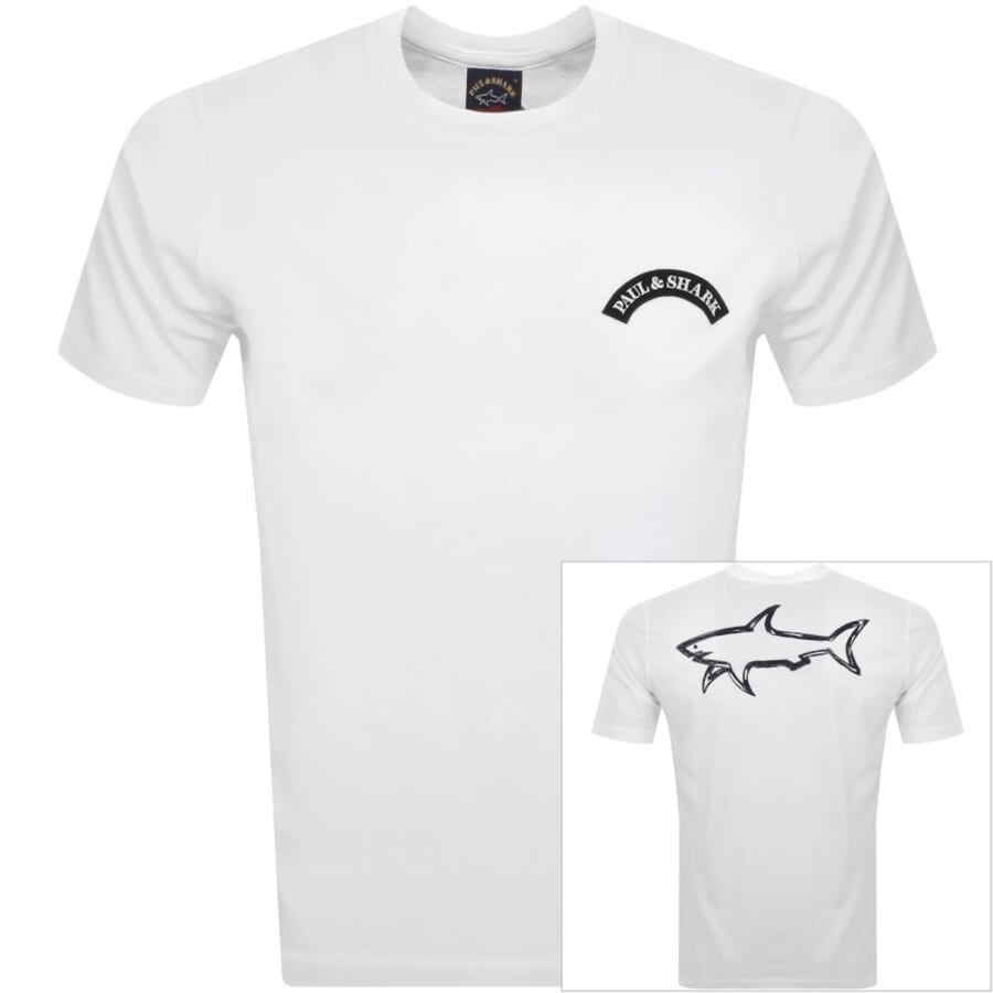 Image number 1 for Paul And Shark Short Sleeved Logo T Shirt White