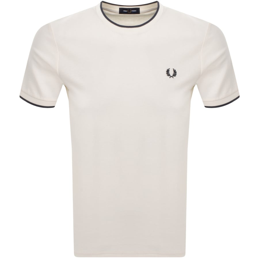 Image number 1 for Fred Perry Crepe Pique T Shirt Ecru