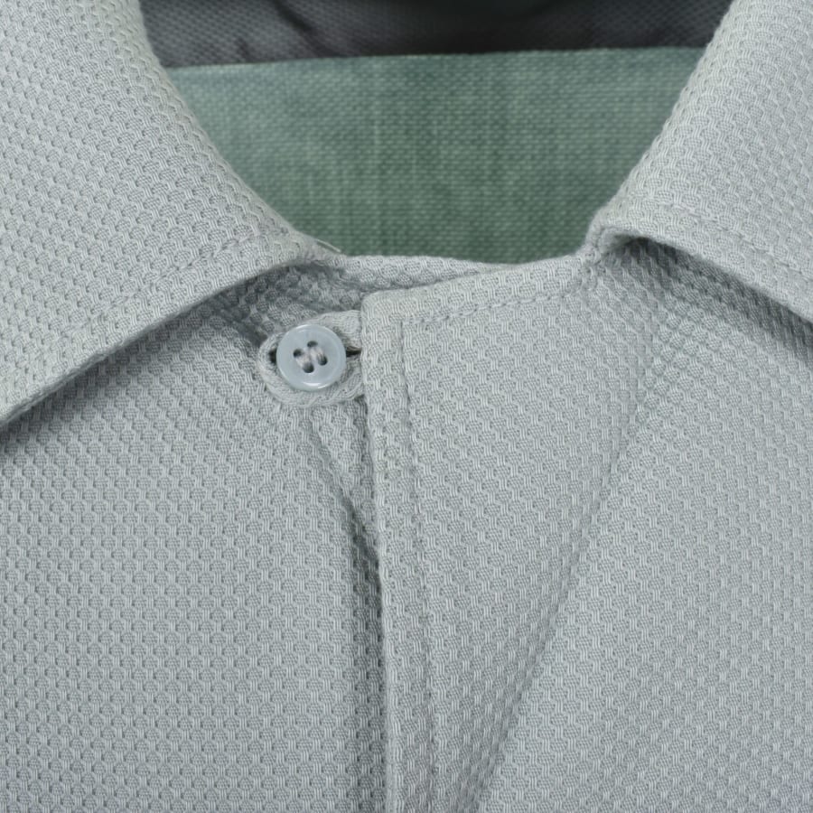 Fred Perry Pique Texture Revere Collar Shirt Blue