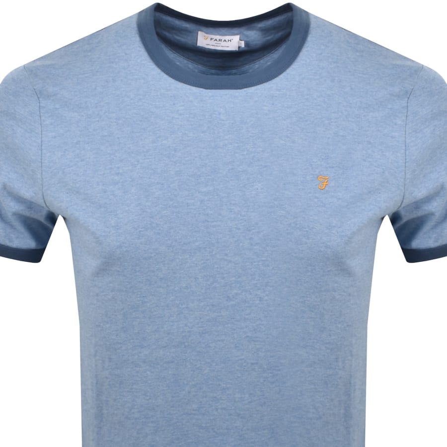 Image number 2 for Farah Groves Ringer T Shirt Blue