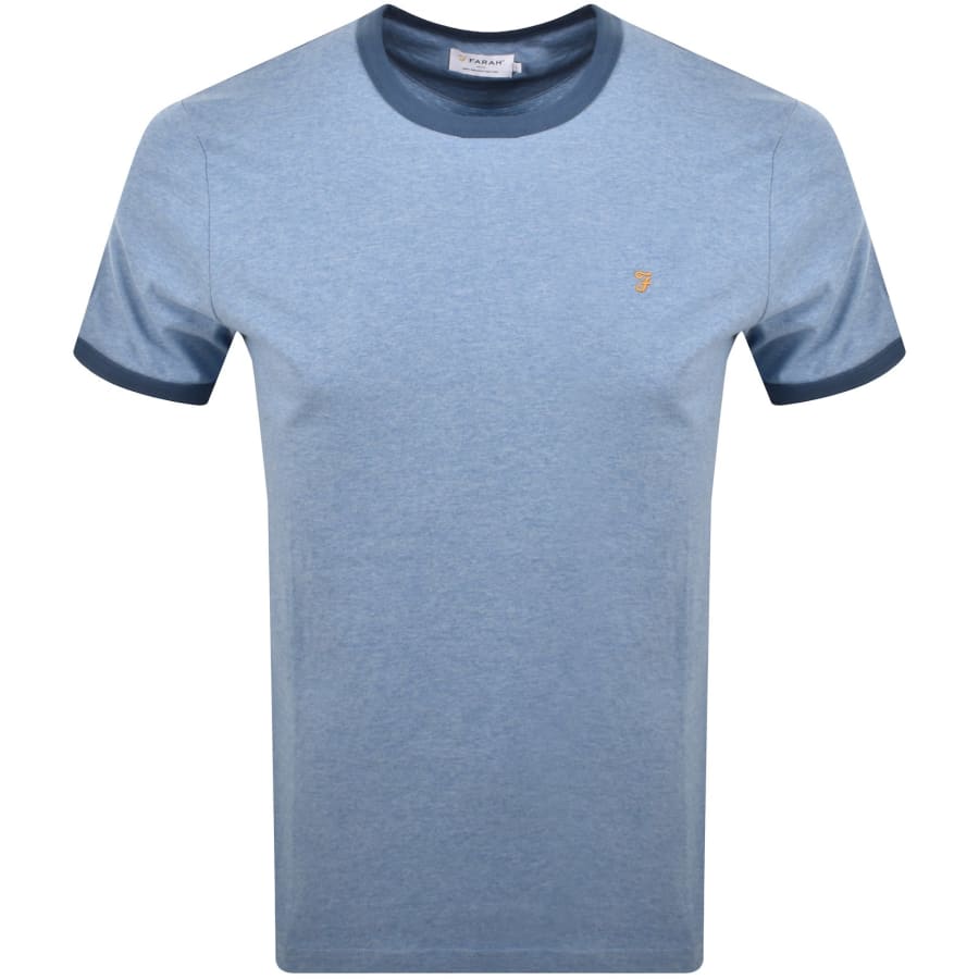 Image number 1 for Farah Vintage Groves Ringer T Shirt Blue