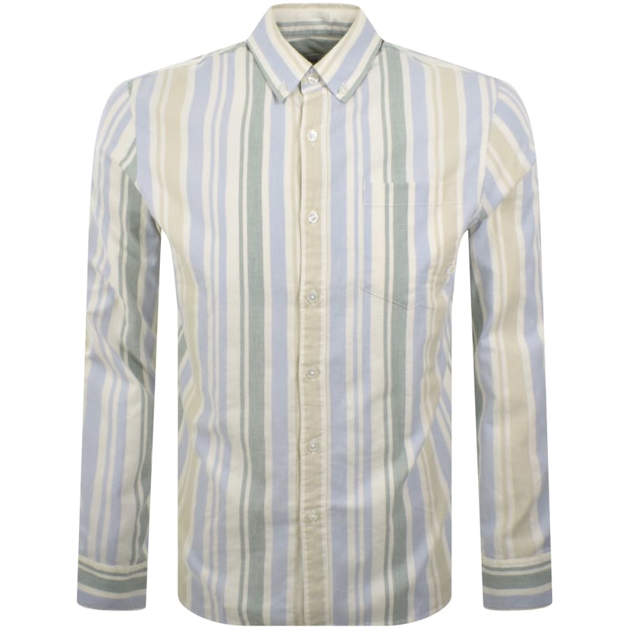 Image number 1 for Farah Steen Long Sleeve Shirt Beige