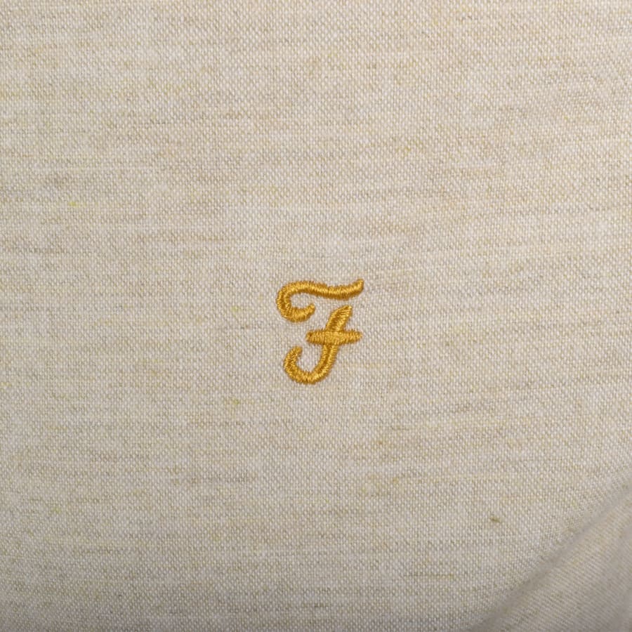 Image number 3 for Farah Long Sleeve Sheen Shirt Beige