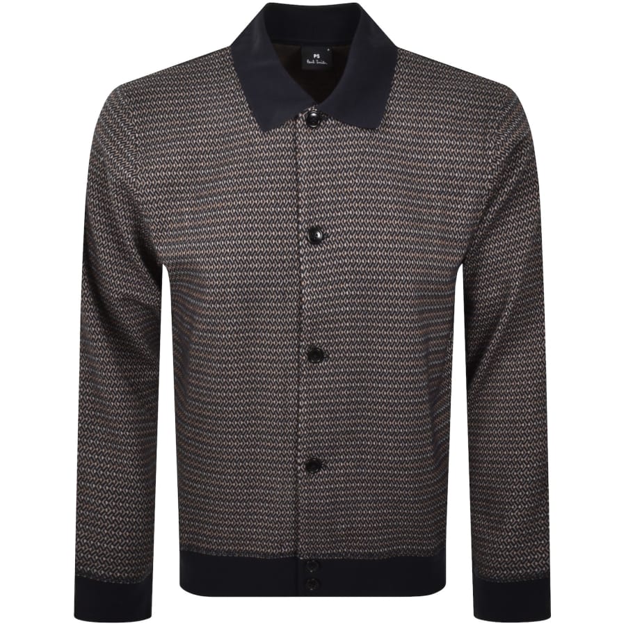 Image number 1 for Paul Smith Button Through Jersey Jacket Navy