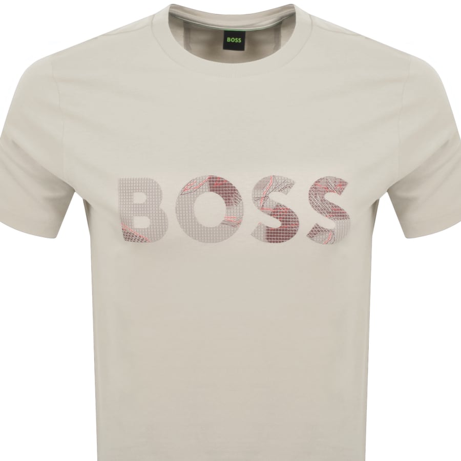 Image number 2 for BOSS Tee Logo Glamping T Shirt Beige
